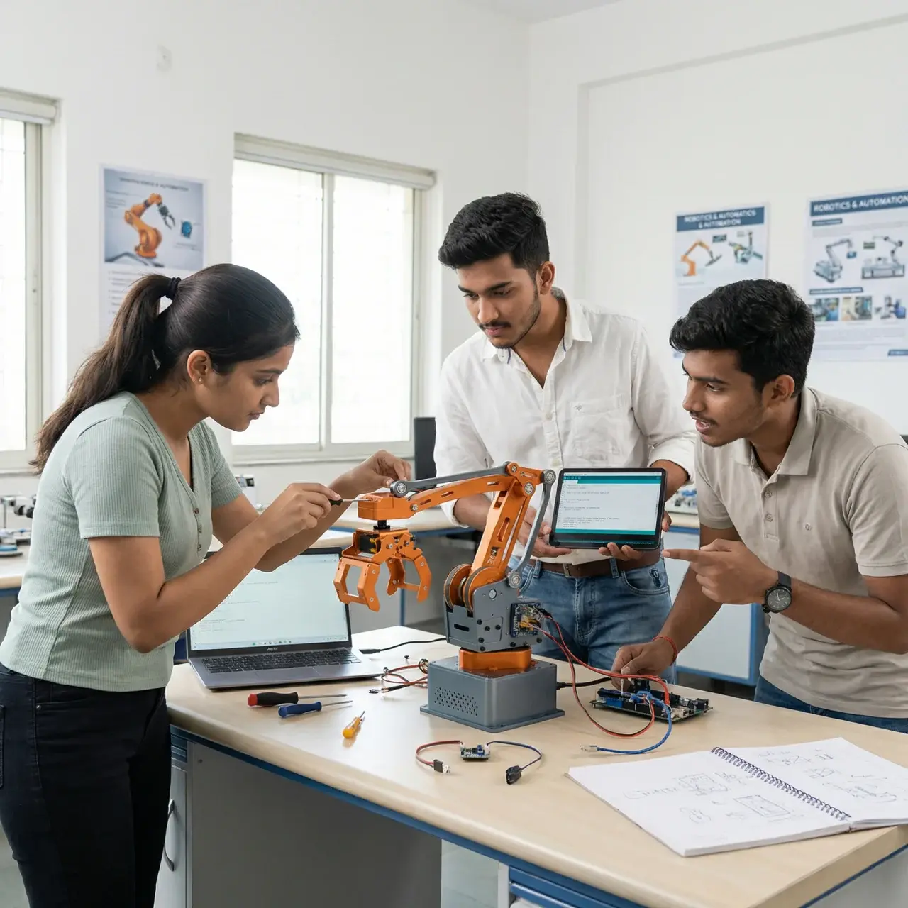 Students learning robotics with RoboxRise educational systems